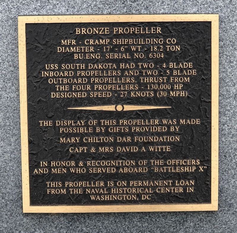 Bronze Propeller Marker image. Click for full size.