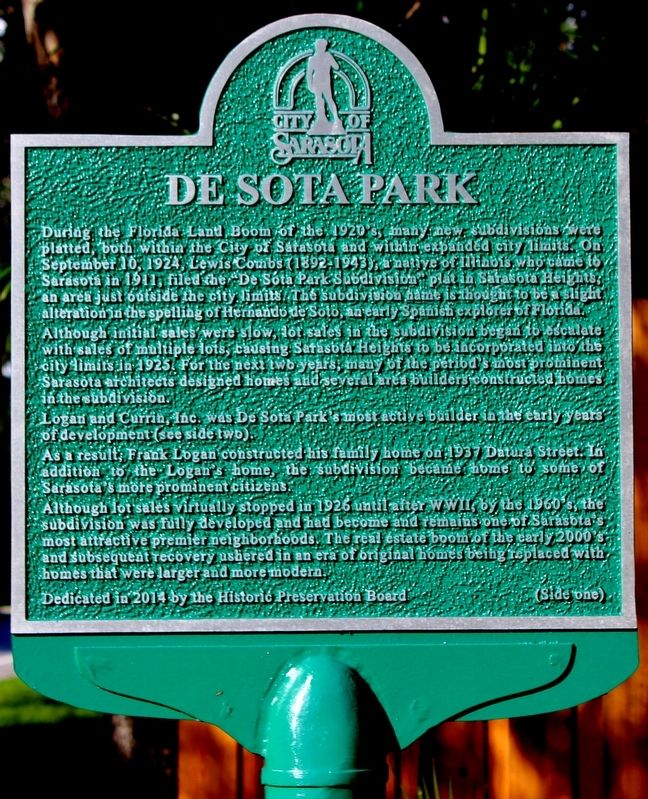 De Sota Park Marker image. Click for full size.