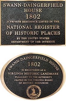 NRHP and VHL Plaques. Click for full size. NRHP and VHL Plaques image. Click for full size.