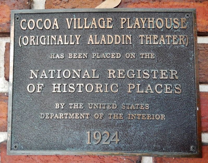 Cocoa Village Playhouse Marker image. Click for full size.