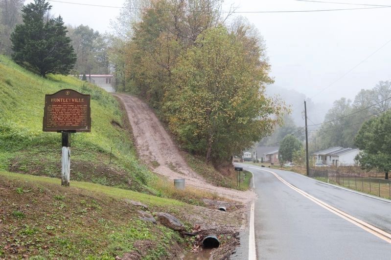 Huntleyville and the Huntleyville Marker. Click for full size. Huntleyville and the Huntleyville Marker image. Click for full size.