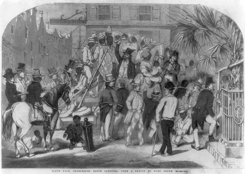 Slave sale, Charleston, S.C.. Click for full size. Slave sale, Charleston, S.C. image. Click for full size.
