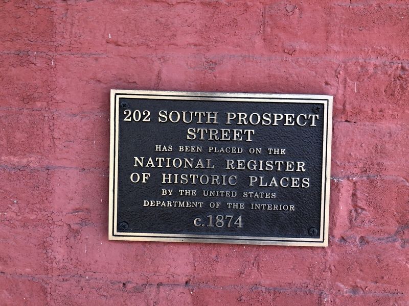 202 South Prospect Street Marker. Click for full size. 202 South Prospect Street Marker image. Click for full size.