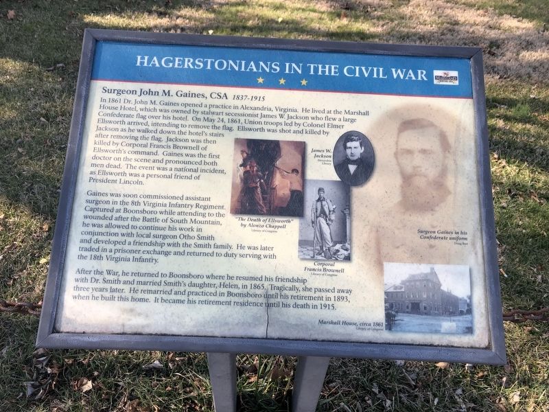 Hagerstonians in the Civil War Marker image. Click for full size.
