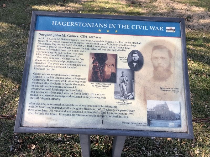 Hagerstonians in the Civil War Marker. Click for full size. Hagerstonians in the Civil War Marker image. Click for full size.
