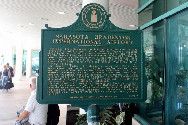 Sarasota Bradenton International Airport Marker image. Click for full size.