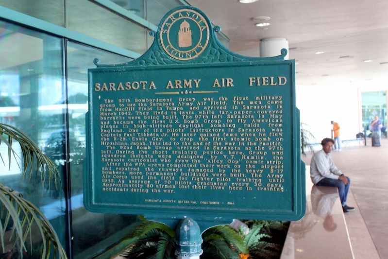 Sarasota Army Air Field Marker image. Click for full size.