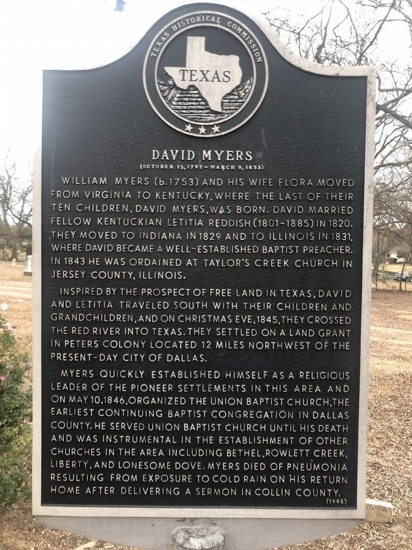David Myers Marker. Click for full size. David Myers Marker image. Click for full size.