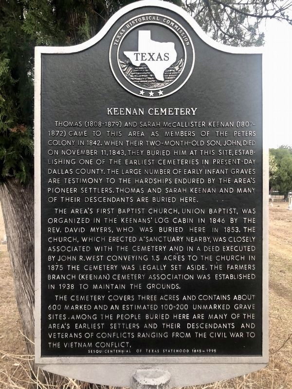 Keenan Cemetery Marker. Click for full size. Keenan Cemetery Marker image. Click for full size.