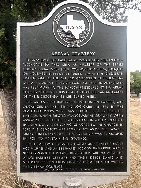Keenan Cemetery Marker image. Click for full size.
