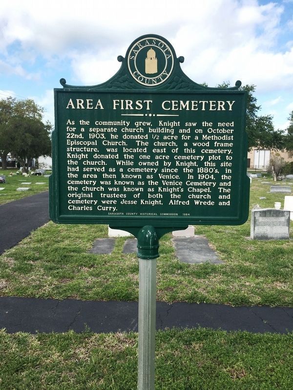 Area First Cemetery Marker (side 2) image. Click for full size.