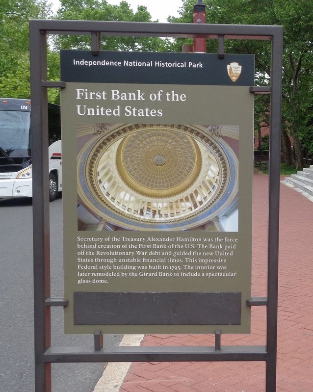 First Bank of the United States Marker image. Click for full size.