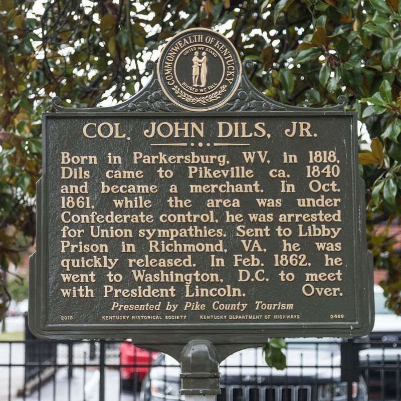 Col. John Dils, Jr. Marker, side one image. Click for full size.