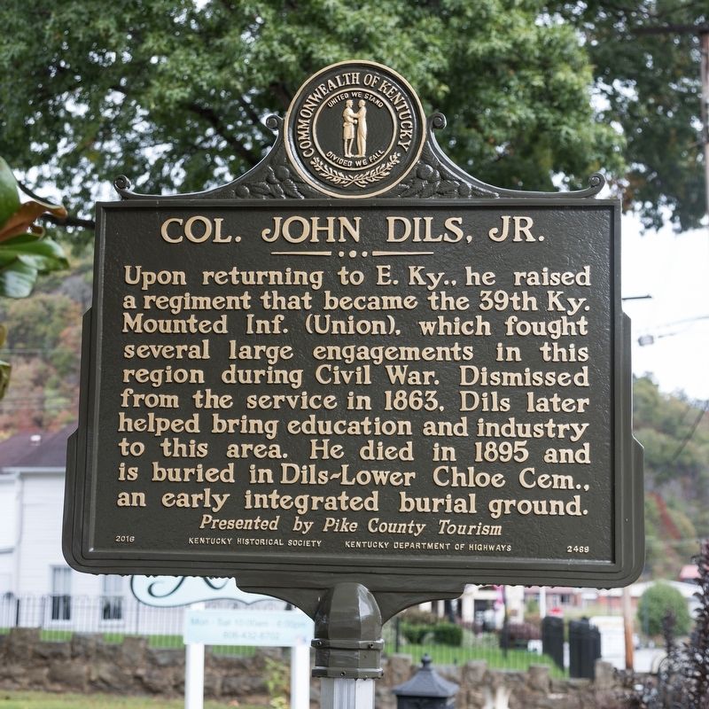 Col. John Dils, Jr. Marker, side two image. Click for full size.