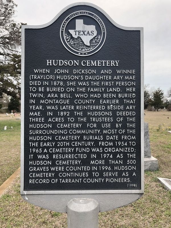 Hudson Cemetery Marker image. Click for full size.