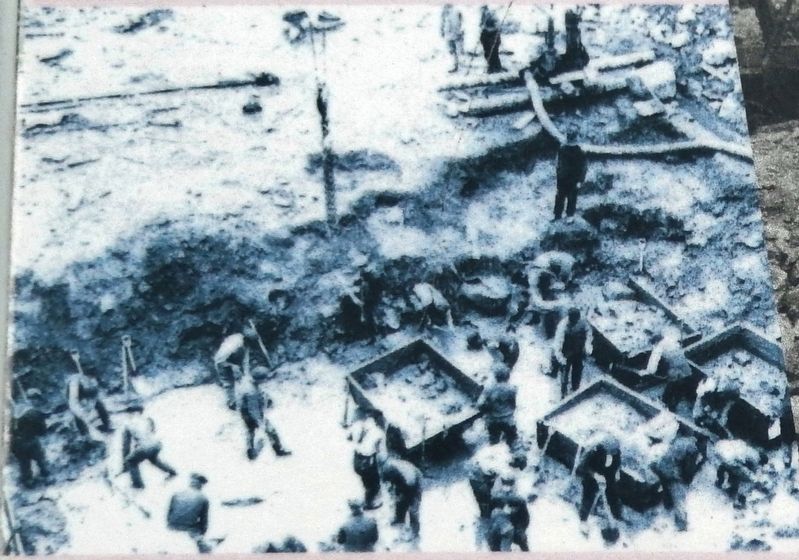 Marker detail: Malay Falls, power house excavation image. Click for full size.