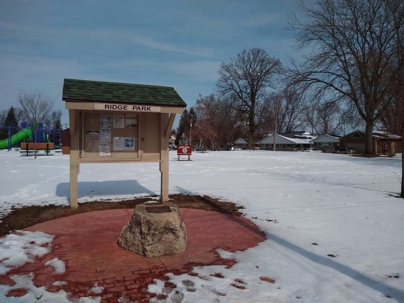 Ridge School 1886-2013 Marker and Ridge Park. Click for full size. Ridge School 1886-2013 Marker and Ridge Park image. Click for full size.