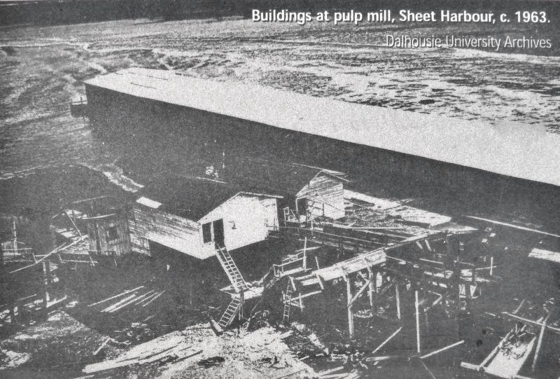 Marker detail: Buildings at Pulp Mill, Sheet Harbour,<br>(c. 1963) image. Click for full size.