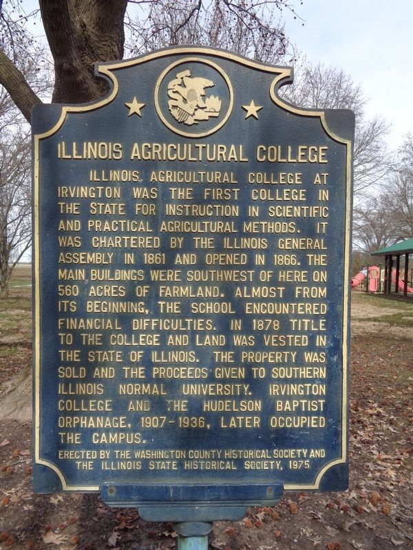 Illinois Agricultural College Marker image. Click for full size.