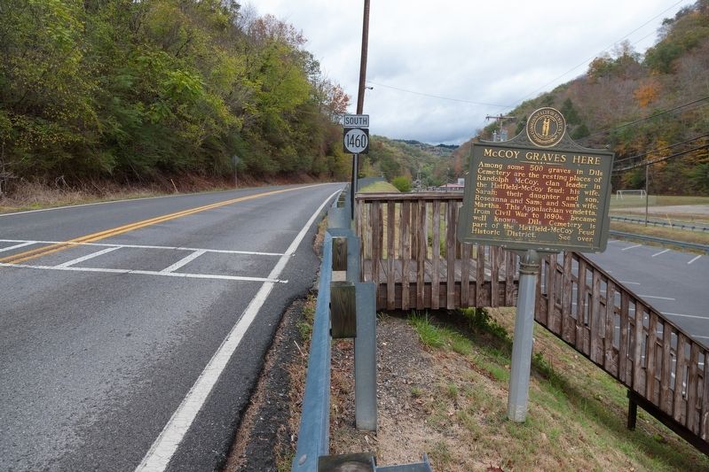 Hatfield-McCoy Feud / McCoy Graves Here Marker image. Click for full size.