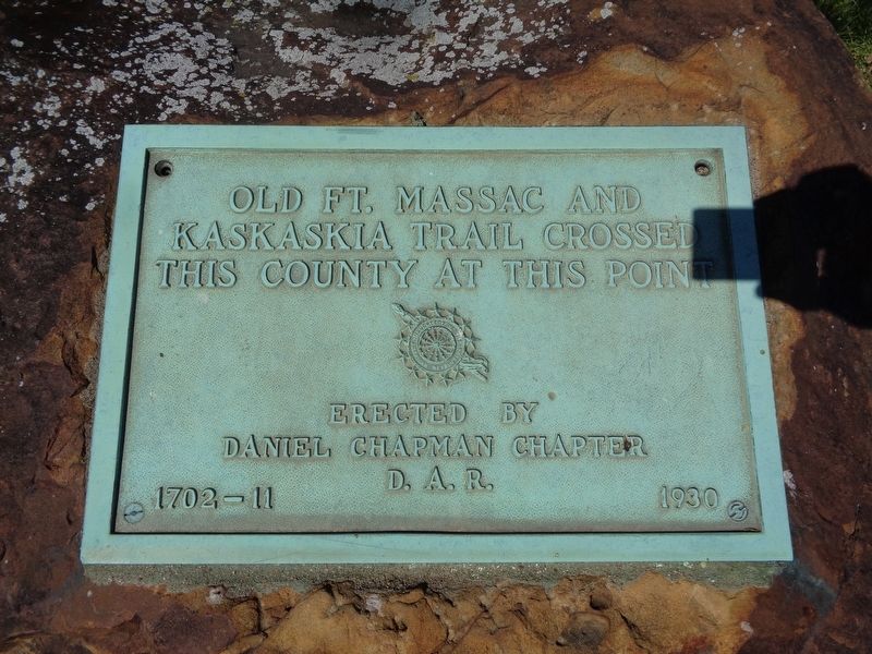 Old Ft. Massac and Kaskaskia Trail Marker image. Click for full size.