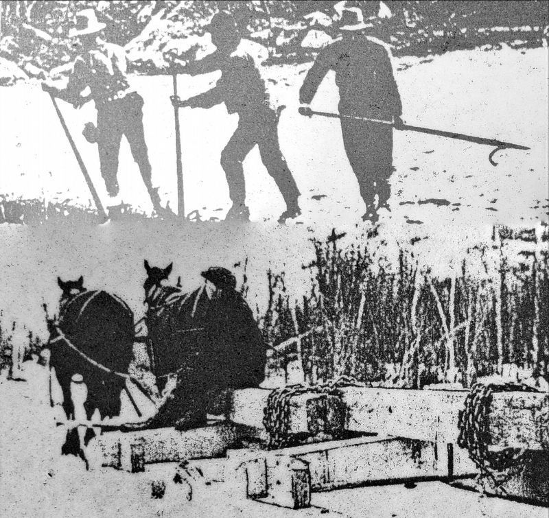 Marker detail: <i>The Lumberjacks</i>. Click for full size. Marker detail: <i>The Lumberjacks</i> image. Click for full size.