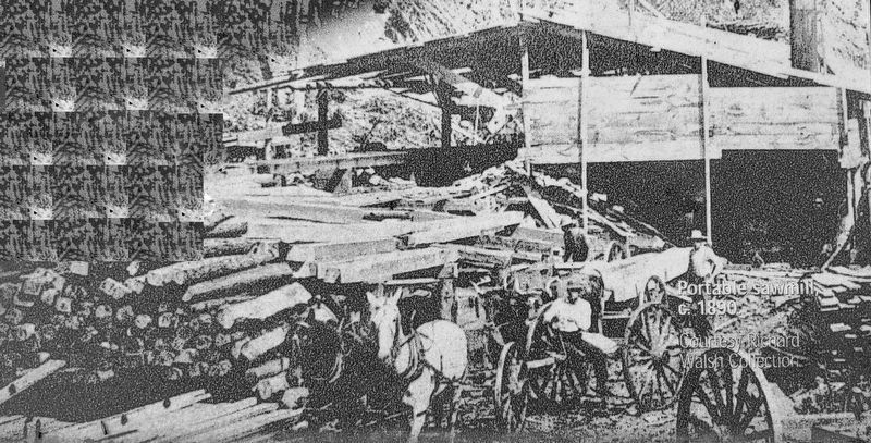 Marker detail: Portable Sawmill, c. 1890. Click for full size. Marker detail: Portable Sawmill, c. 1890 image. Click for full size.