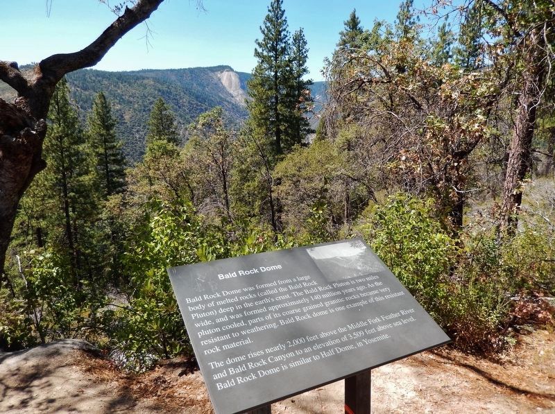Bald Rock Dome Marker  <i>view to northwest<br>(Bald Rock Dome visible in background)</i> image. Click for full size.