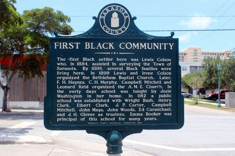 First Black Community Marker (side 2) image. Click for full size.