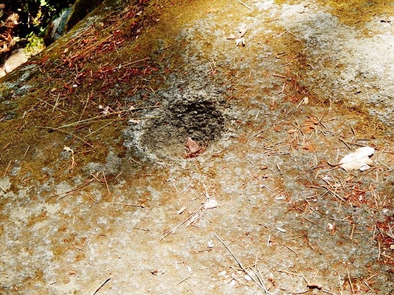 Native Food Preparation Mortar<br>(<i>located beside marker</i>) image. Click for full size.