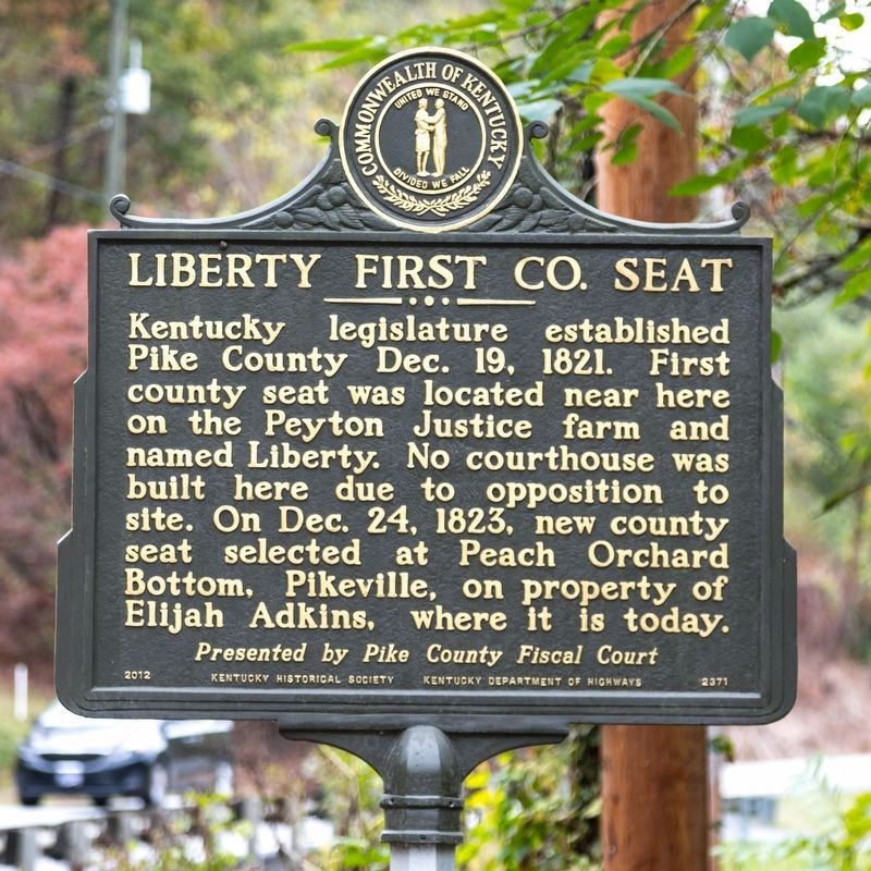 Liberty, First County Seat Marker image. Click for full size.