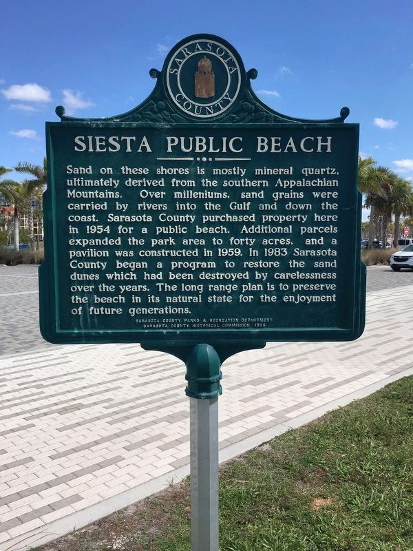 Siesta Public Beach Marker (side 2) image. Click for full size.