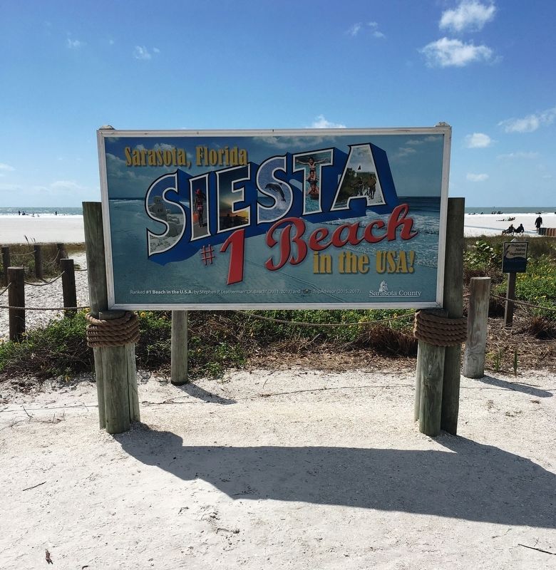 Siesta #1 Beach Sign image. Click for full size.