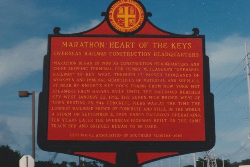 Marathon: Heart of the Keys Marker taken in 1993 at a different location. image. Click for full size.