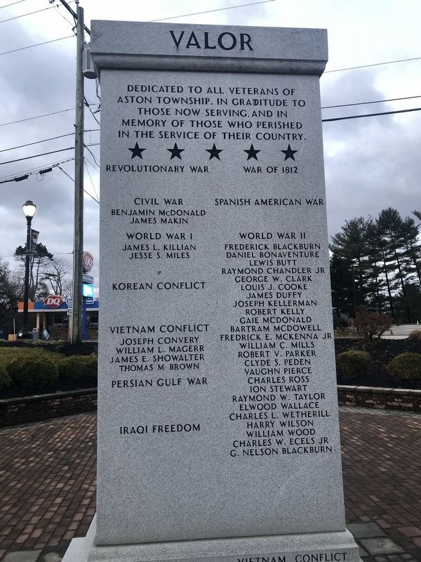 Aston Township Veterans, Law Enforcement and Emergency Personnel Memorial image. Click for full size.