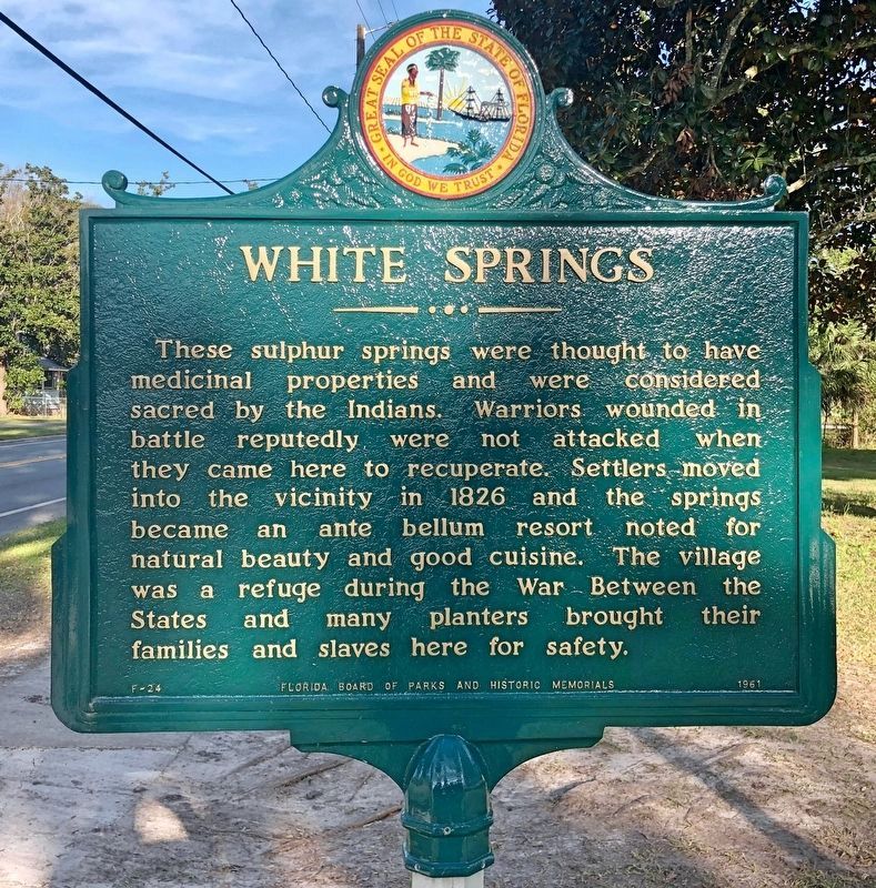 White Springs Marker after being repainted. image. Click for full size.