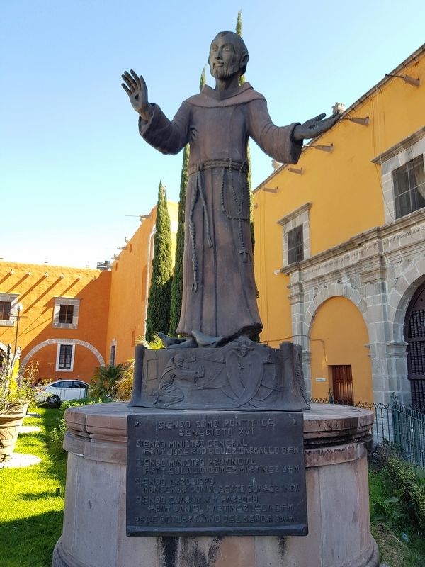 A nearby statue of St. Francis, dedicated in 2009 image. Click for full size.