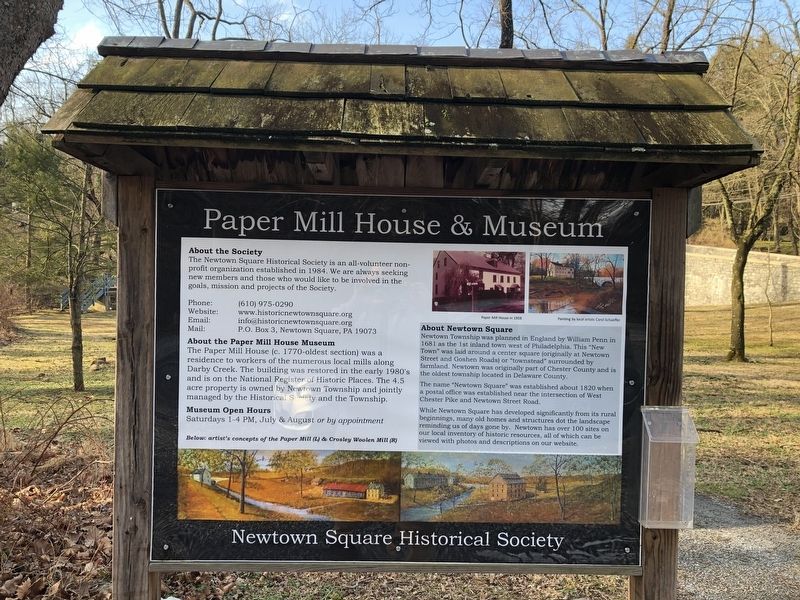 Paper Mill House & Museum side of the marker image. Click for full size.
