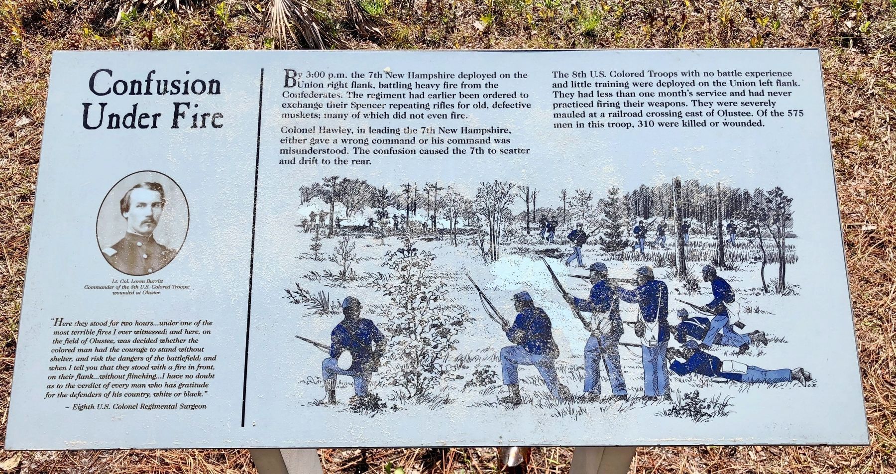 Confusion Under Fire Marker. Click for full size. Confusion Under Fire Marker image. Click for full size.