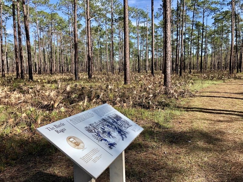 The Battle Rages Marker along the battlefield trail.. Click for full size. The Battle Rages Marker along the battlefield trail. image. Click for full size.