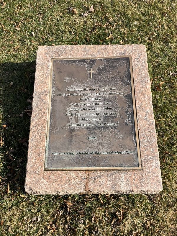 Villanova University World War II Memorial. Click for full size. Villanova University World War II Memorial image. Click for full size.