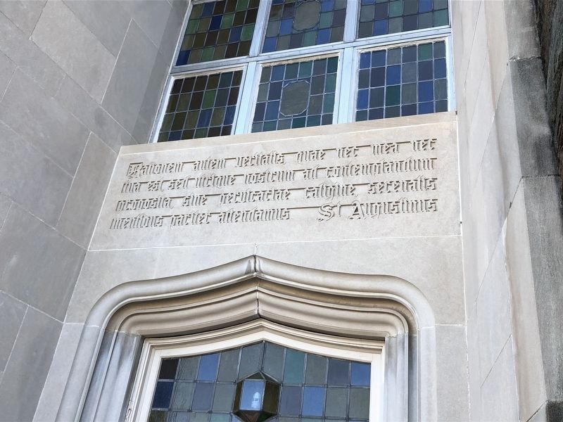 Quote from St. Augustine on the building image. Click for full size.