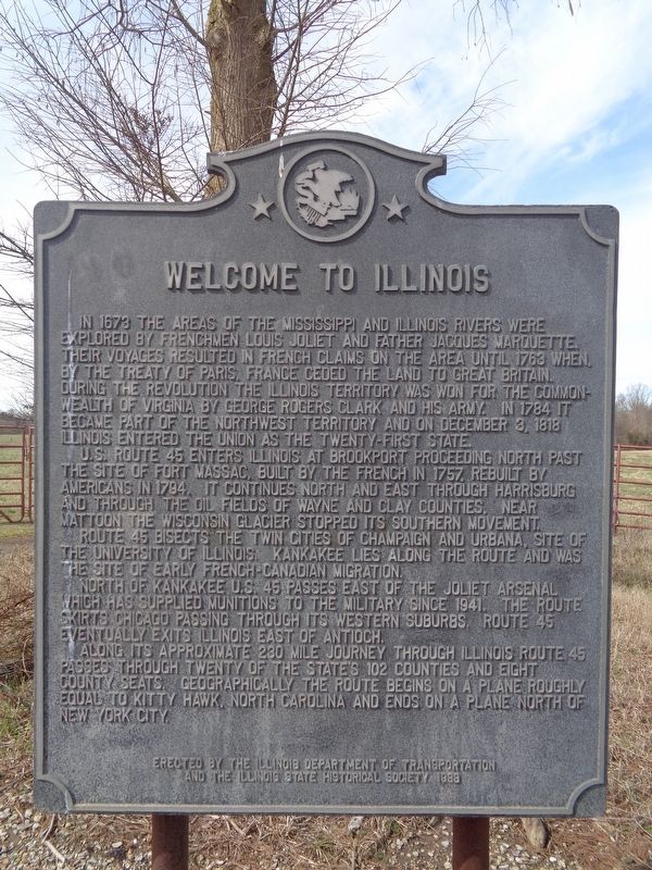 Welcome to Illinois Marker. Click for full size. Welcome to Illinois Marker image. Click for full size.