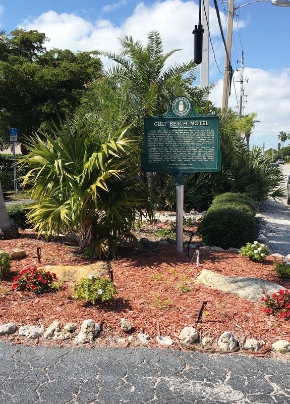 Gulf Beach Motel Marker. Click for full size. Gulf Beach Motel Marker image. Click for full size.