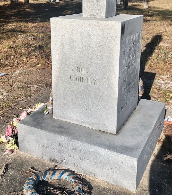 Battle of Olustee Union Memorial (left side) image. Click for full size.