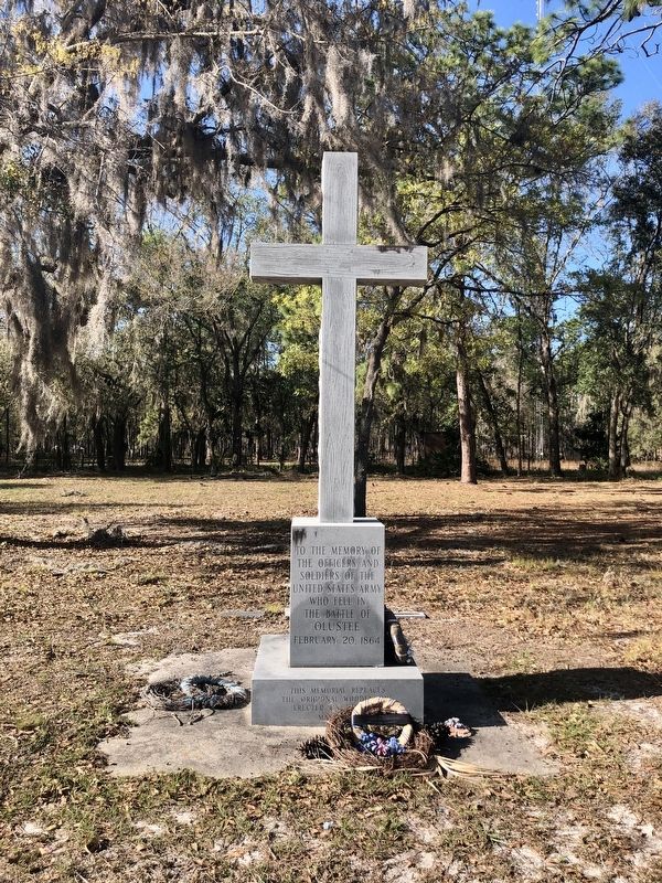 Battle of Olustee Union Memorial at Monument Cemetery. image. Click for full size.