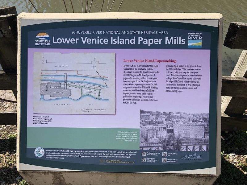 Lower Venice Island Paper Mills Marker image. Click for full size.