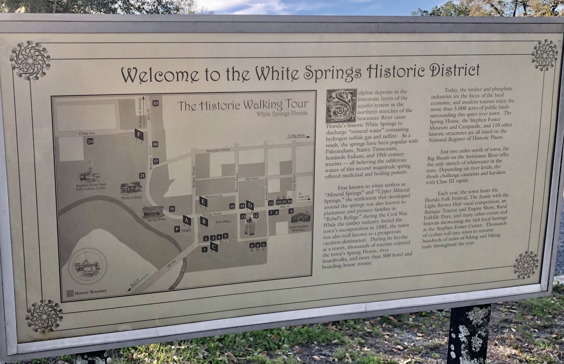 Welcome to the White Springs Historic District Marker image. Click for full size.