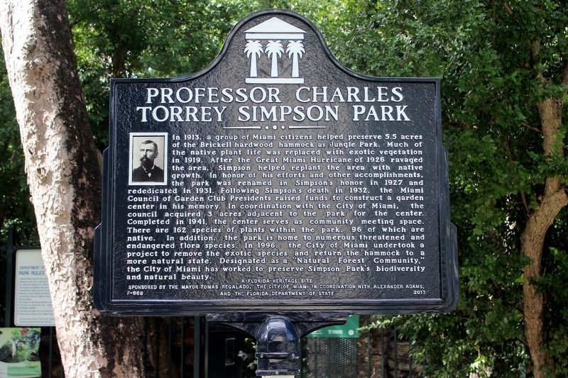 Professor Charles Torrey Simpson Park Marker image. Click for full size.