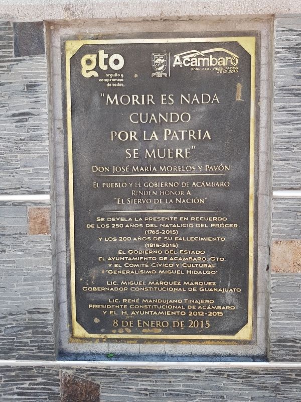 Jos� Mar�a Morelos y Pav�n Marker image. Click for full size.